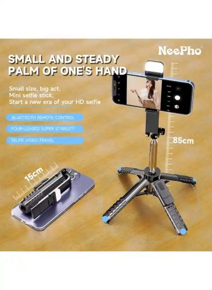 NeePho NP-L8 3-IN-1 Mini Four-Legged Selfie Stick With Wireless Remote for Cellphones